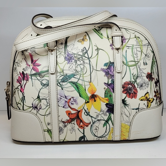 Gucci Flora White Leather Dome Bag - Picture 5 of 16